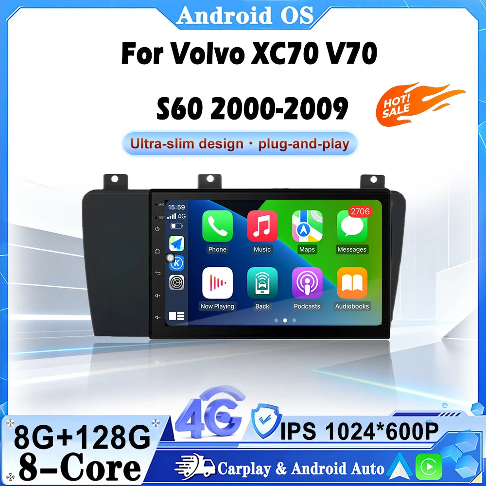 7 Inch DSP Head Unit Android 16 For VOLVO XC70 V70 S60 2005-2009 Car GPS Radio Multimedia