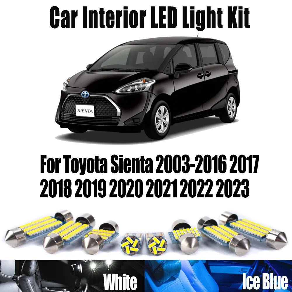 LED Interior Light Kit for Toyota Sienta 2003- 2019 - Canbus Dome Map Door Trunk Bulbs | AUTOKITSHOP