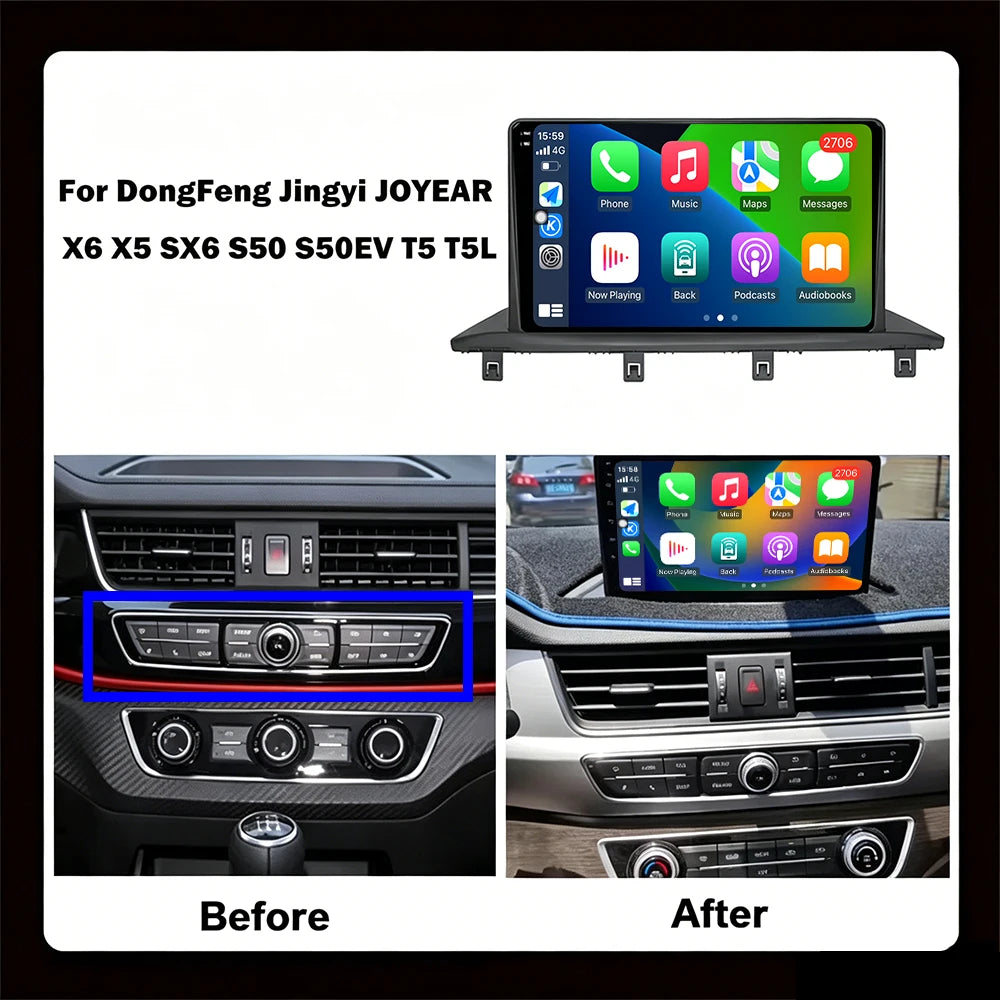 For DongFeng Jingyi JOYEAR X6 X5 SX6 S50 S50EV T5 T5L Car GPS Navigation Wireless Carplay