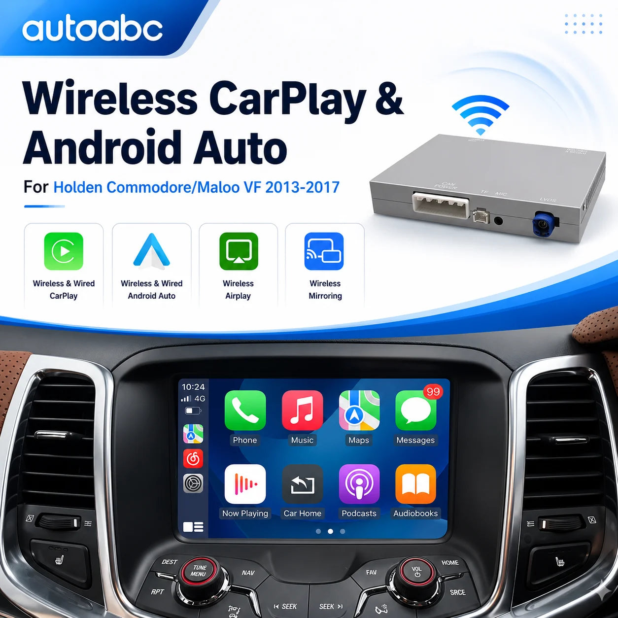 Wireless CarPlay Android Auto for Holden Commodore VF1 and VF2 2014-2017 MyLink System, Co | AUTOKITSHOP