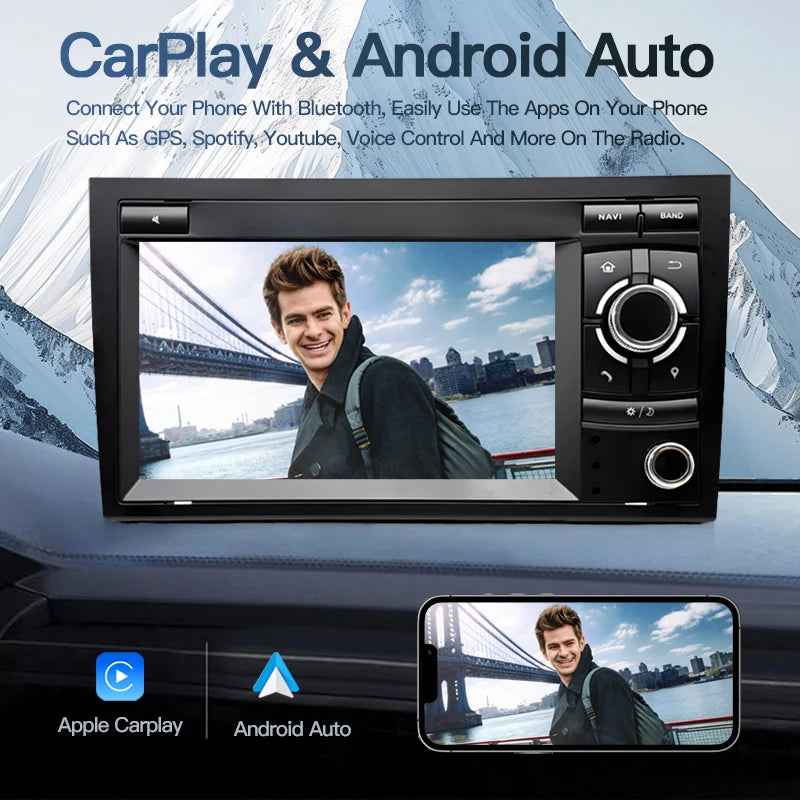 SZLELV 7" Android Auto Wireless Carplay For Audi A4 S4 RS4 B6 B7 Car Radio Video Players G