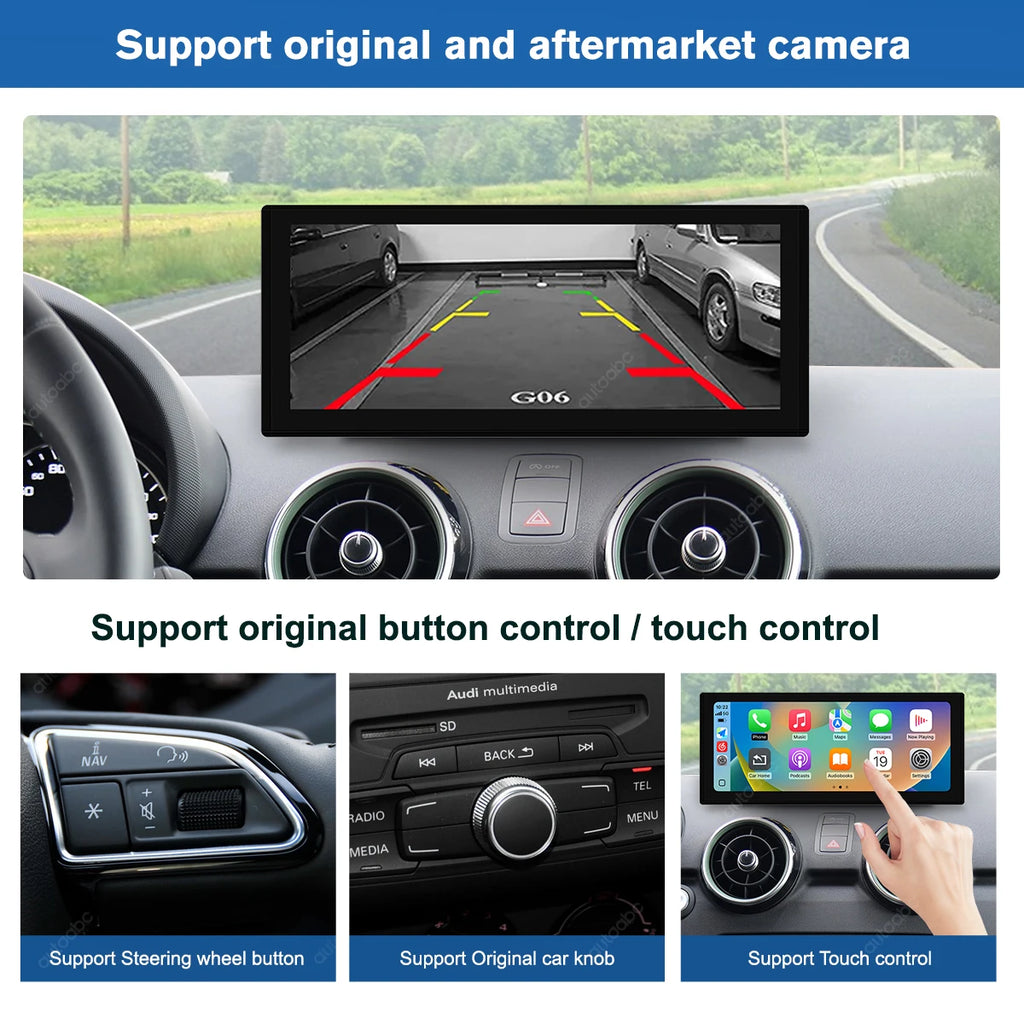 12.3'' Ultra-thin Multimedia Linux Screen Display For Audi A1 2012-2018 With Wireless Carp | AUTOKITSHOP