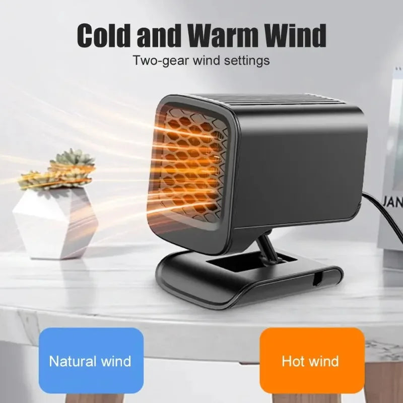 12V 2 in 1 Car Heater Fan Electric Cooling Heating Windshield Defogging Demister Heater Air Puri - Automotive LED Light