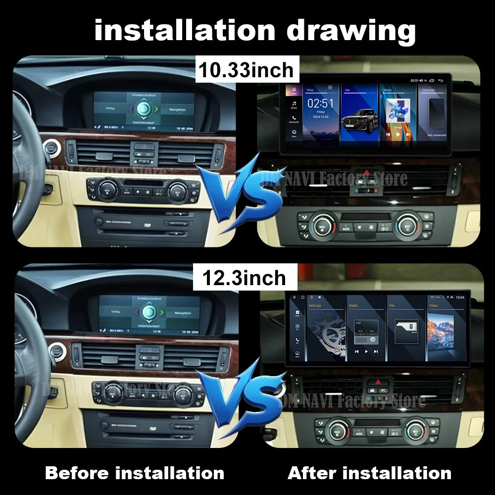 DSP Stereo Wireless CarPlay Android 14 For BMW 3 Series E90 E91 E92 2004 - 2012 CCC CIC Sy
