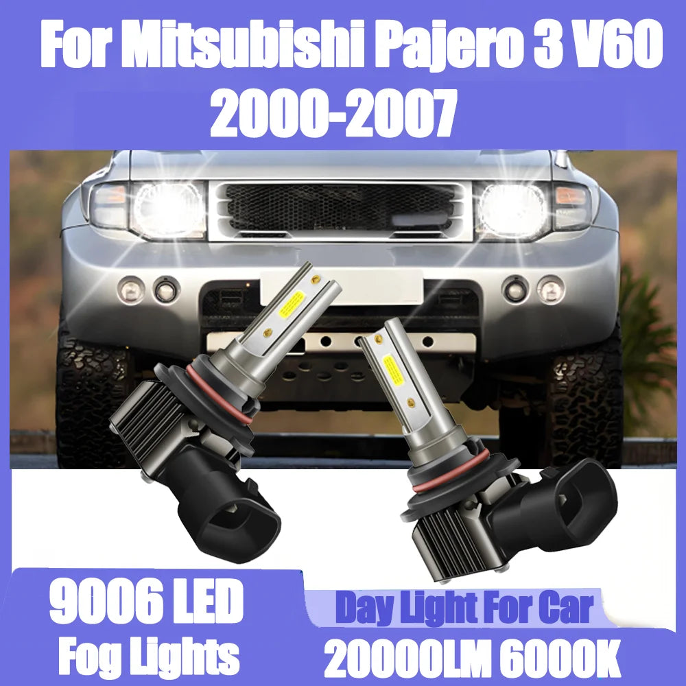 90W Fog Lamps 20000LM Canbus LED Fog Lights 6000K White Super Bright 12V For Mitsubishi Pa