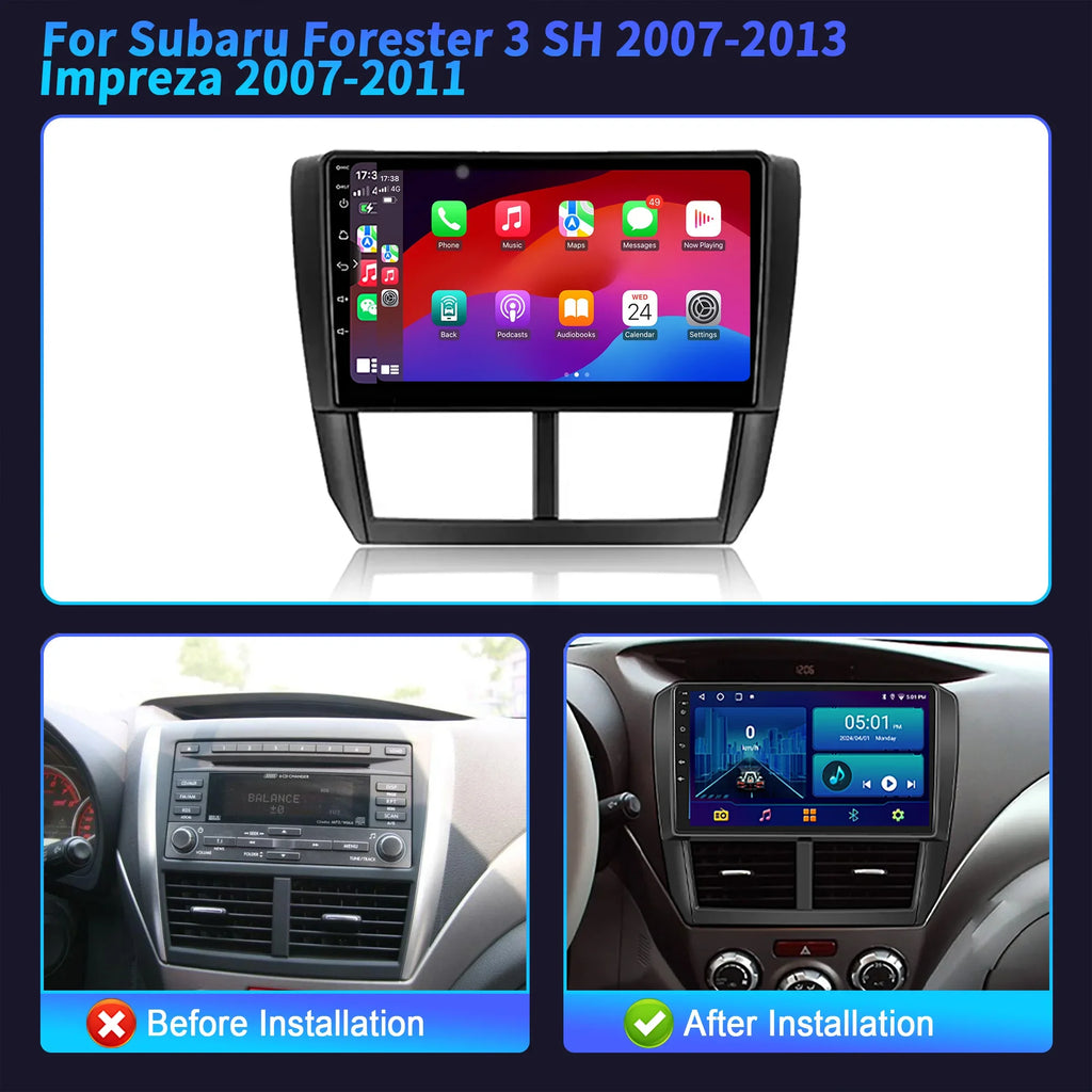 9 inch Car Radio Android 16 For Subaru Forester 3 SH 2007-2013 Impreza 2007-2011 BT Carpla