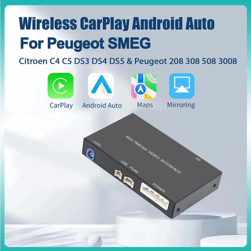 For Peugeot Citroën SMEG MRN 2013-2018 C4 C5 DS4 DS3 308 508 208 3008 Wireless Carplay Box