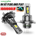 H4 H7 LED Headlight Plug And Play 1000000LM 6000K Super Bright White Led Headlamp With Tur