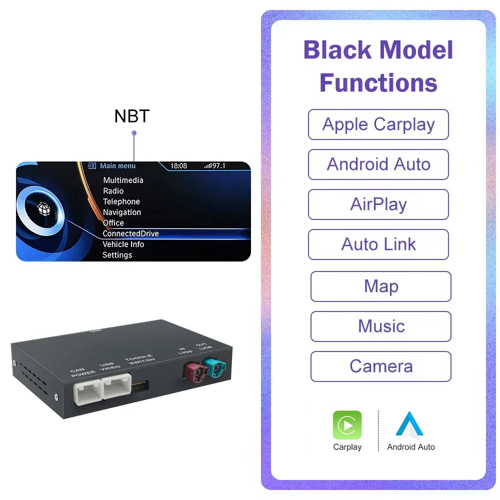 AUTOABC 2025 New Wireless CarPlay for BMW i3 I01 NBT System 2013-2017 with Android Auto Mi | AUTOKITSHOP