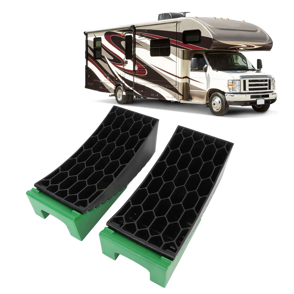 6Pcs Curved Leveling Block 35000lb Load Capacity Portable RV Curved Leveler with Anti Slip Pads  - Automotive LED Light