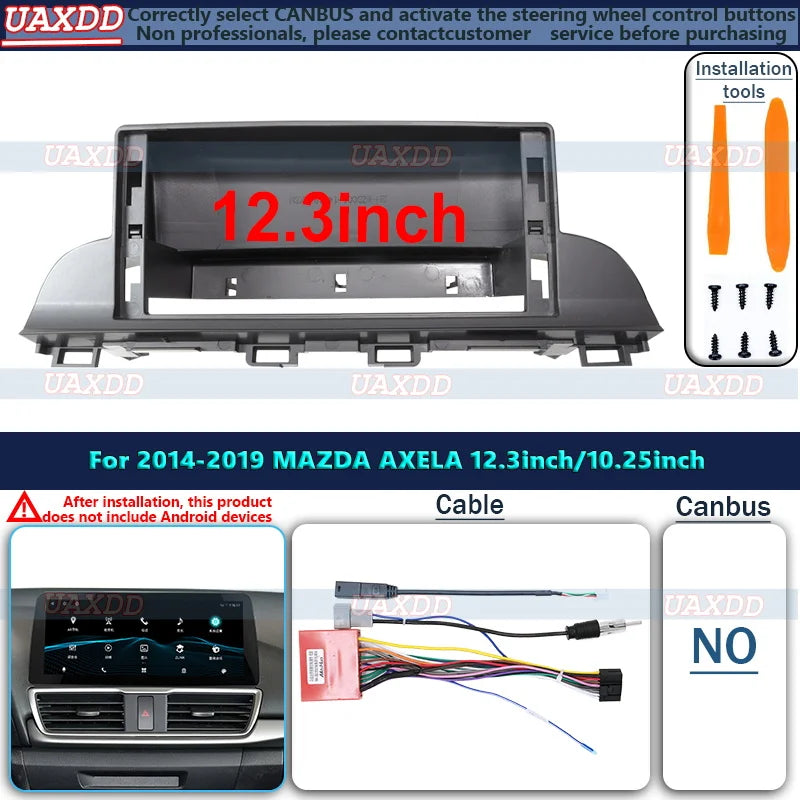 2 Din Car DVD Frame Audio Fitting Adaptor Dash Trim Kits Facia Panel 12.3inch For 2014-201