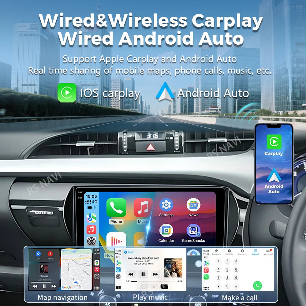 Android 16 For Toyota Hilux 2015-2023 RHD 2K QLED Android Car Radio Multimedia Video Playe