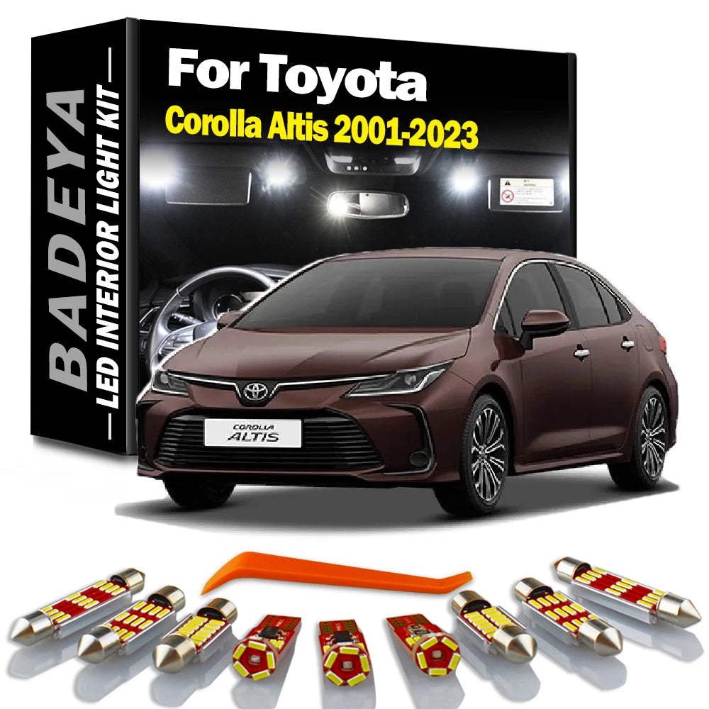BADEYA LED Interior Light Plate Map Dome Bulb Kit For Toyota Corolla Altis 2001-2016 2018
