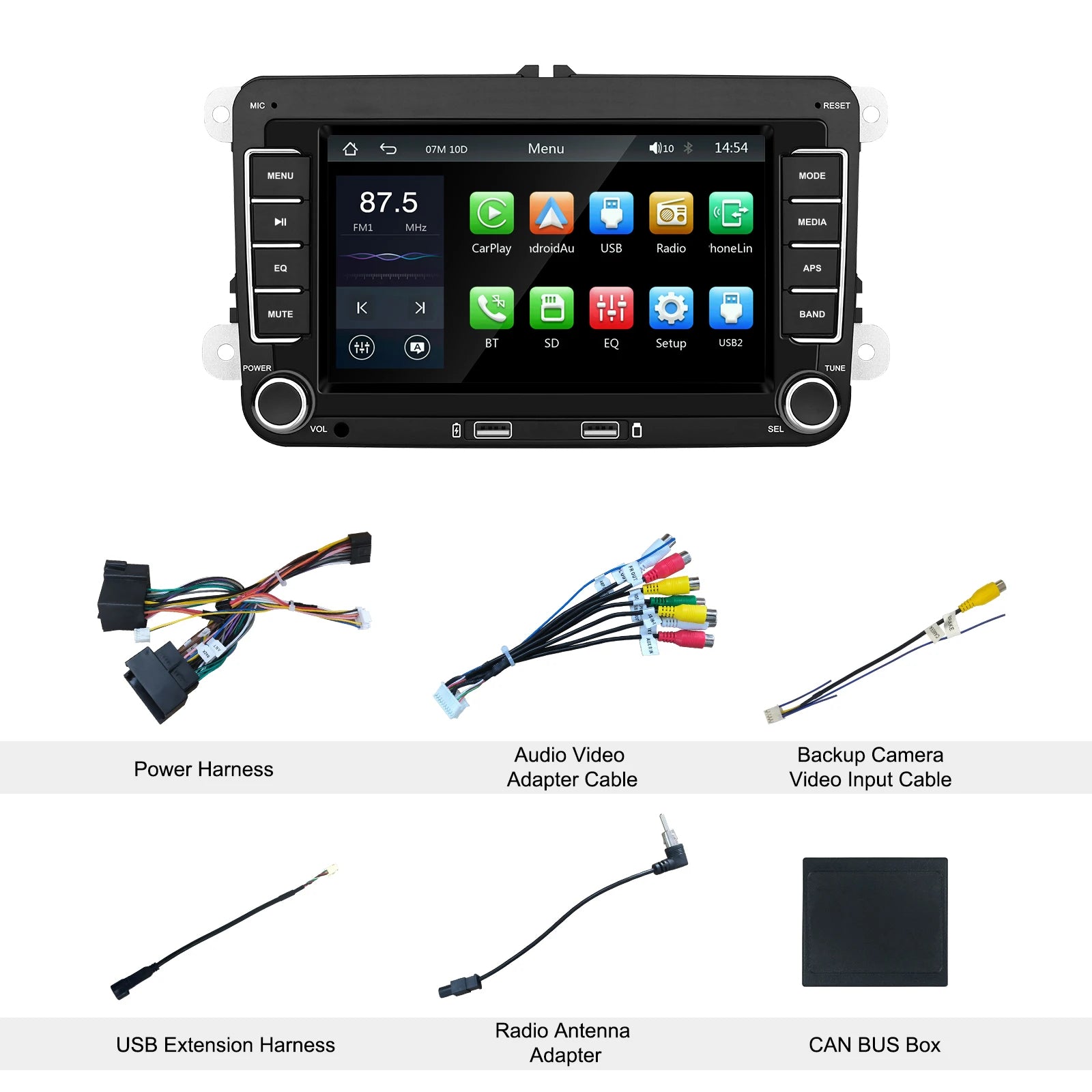 7inch For VW Car Stereo CarPlay Head Unit Bluetooth FM Radio GPS for VW Passat Golf MK5 MK