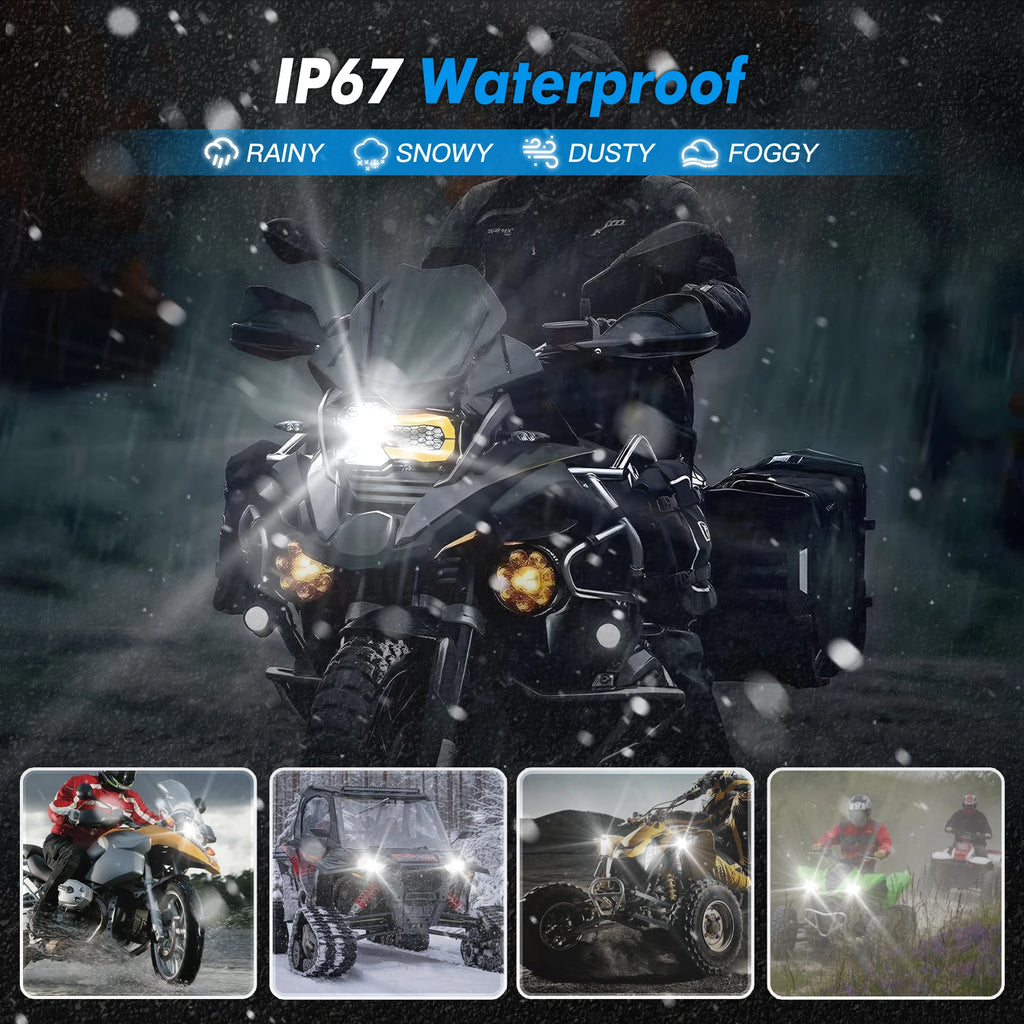 BEVINSEE H4 Moto LED Light 9003 HIR2 Headlight Bulb For Motorcycle Motorbike CANBUS Hi/Lo