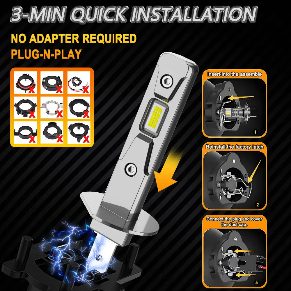 H1 LED CANBUS Headlight Bulb 1000W 6000K White Super Bright Wireless Spotlights Led Lights