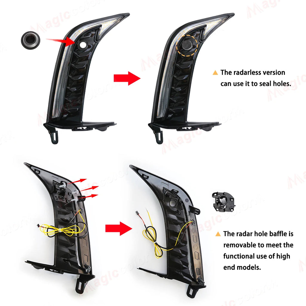 LED DRL For Toyota Camry SE XSE 2024 2025 Daytime Running Lights with Radar Hole Running D | AUTOKITSHOP