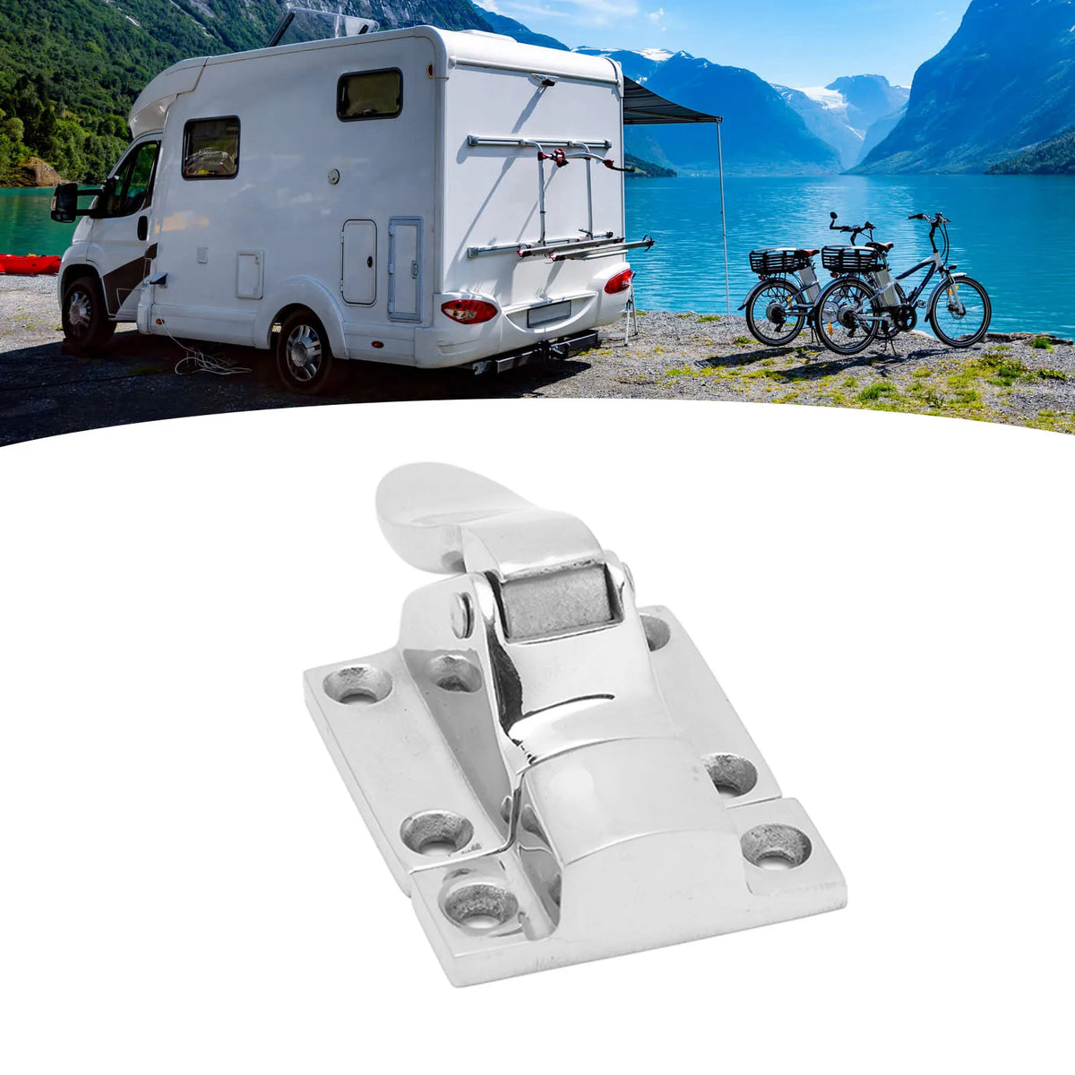 2Pcs Marine Grade Door Latch 48×38mm 316 Stainless Steel Cabinet Door Lockable Latch Clamp For B - Automotive LED Light