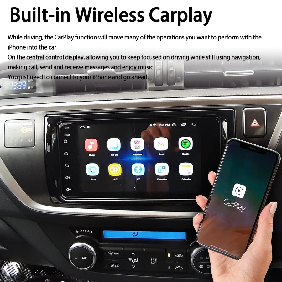 Carplay Android BT Screen Car GPS Navigation For Toyota Auris 2013 2014 2015 Auto Radio Au