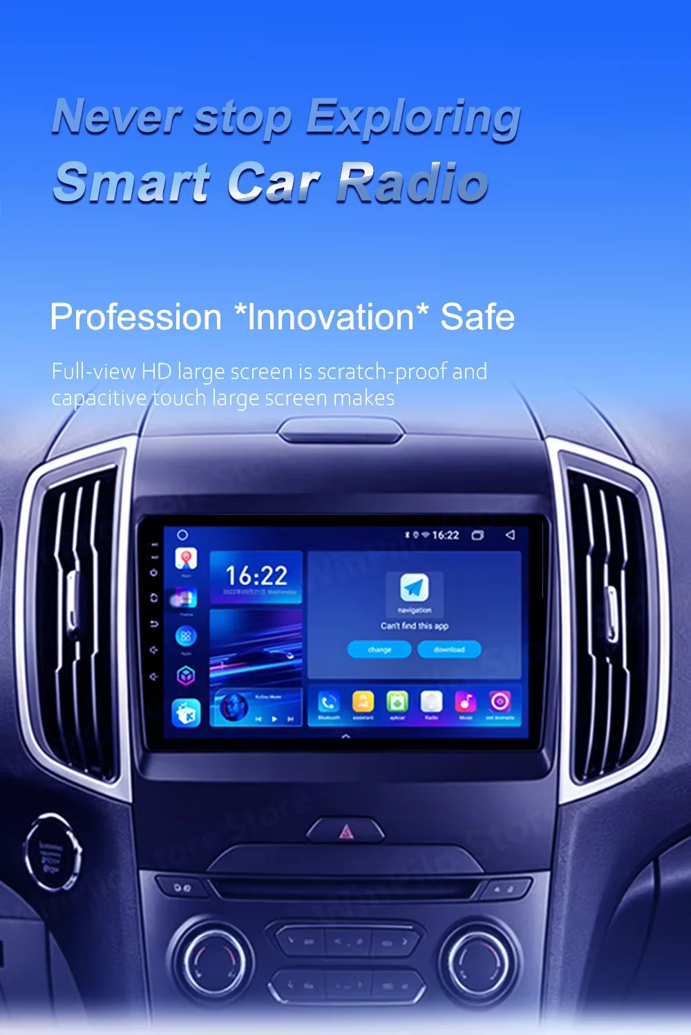 ndroid 16 Car Radio For Ford Edge 2 2015 2016 2017 2018 BT 4G WIFI Qualcomm Multimedia Vid