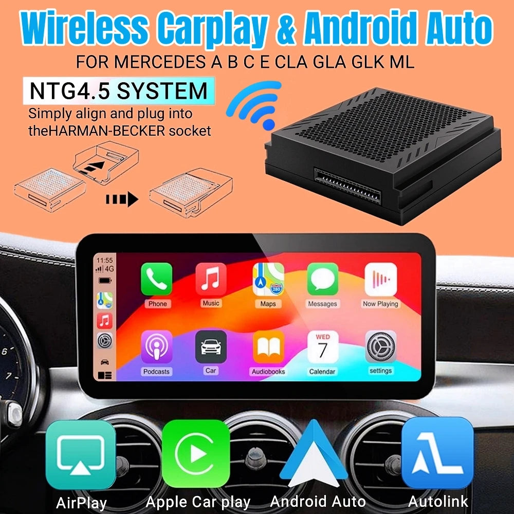 Wireless Apple CarPlay for Mercedes Benz A B C E CLA GLA GLK ML NTG4.5 Becker Module Andro | AUTOKITSHOP