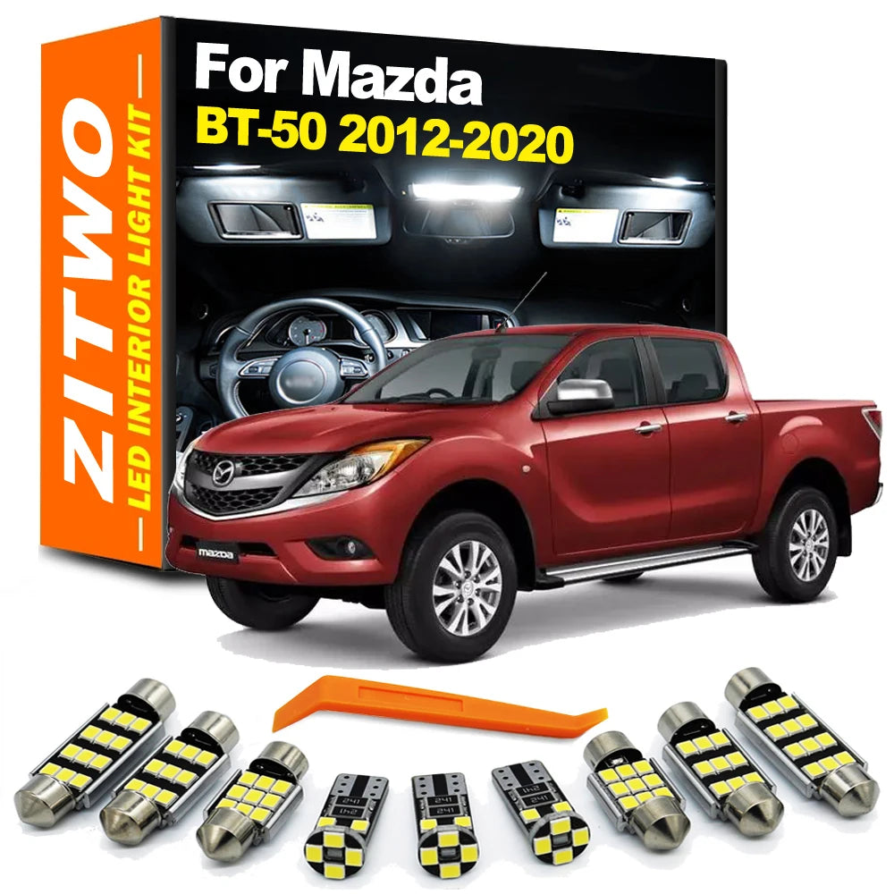 ZITWO 10Pcs LED Interior Reading Light Kit For Mazda BT-50 BT50 2012 2013 2014 2015 2016 2017 2018 2019 2020 License Plate Lamp