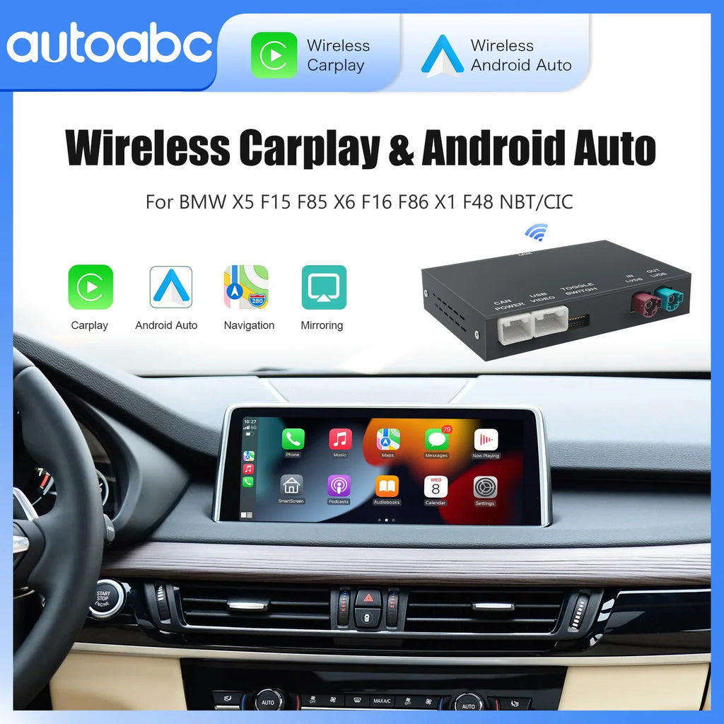 Wireless CarPlay for BMW X5 F15 F85 X6 F16 F86 X1 F48 2010-2017 NBT/CIC with Android Auto  | AUTOKITSHOP