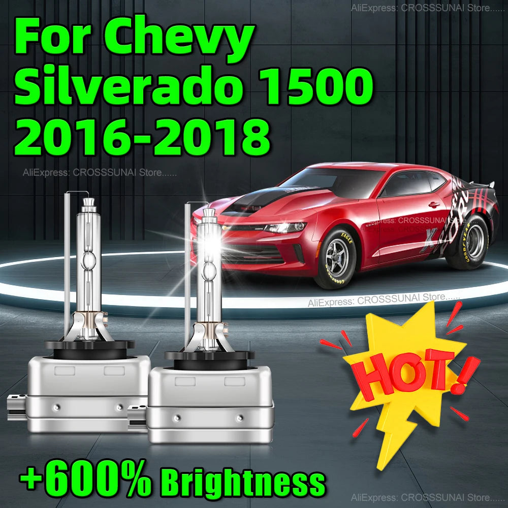 Upgrade HID Xenon Headlights 6000K D3S Car Light Bulbs 8000LM Plug and Play For Chevy Silv