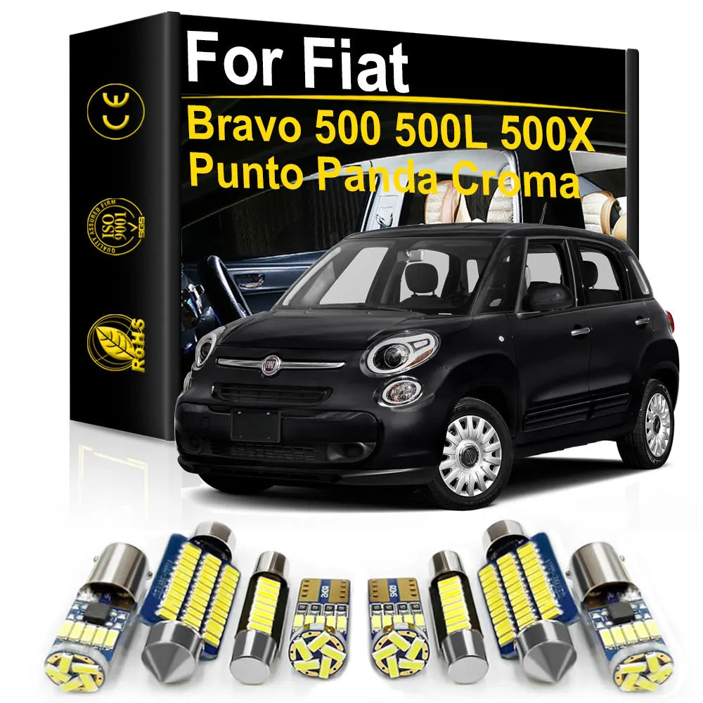 LED Interior Light Kit for Fiat Bravo 500 500L 500X Punto Stilo Panda Croma Tipo Qubo Fiorino Freemont Multipla - Can...