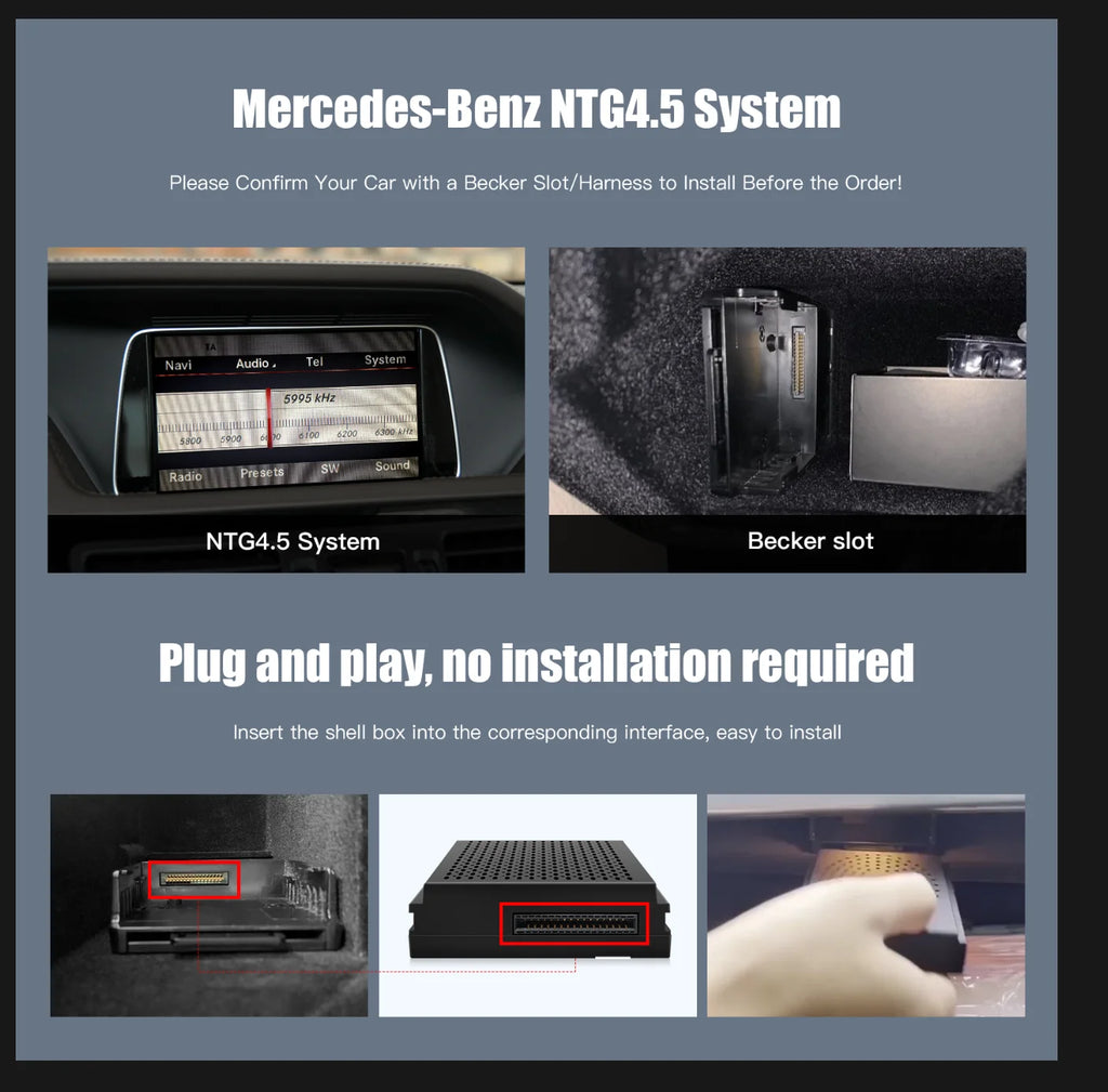 CARABC Wireless Carplay Android Auto Navigation Becker Module For Mercedes Benz A B C E CL