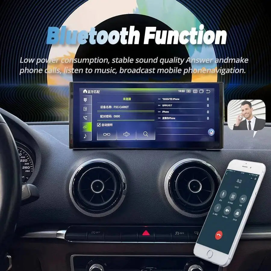 12.3Inch For AUDI A3 2014 - 2020 Android 13 Car Radio 1920*720 Qled Screen Multimedia Vide | AUTOKITSHOP