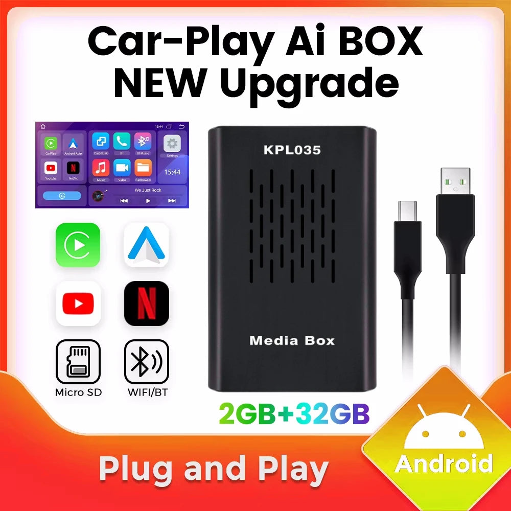 Wireless Carplay Android Auto Adapter 4 in 1 Smart Ai Box 2GB+32GB Cars Smart Ai Box WiFi  | AUTOKITSHOP