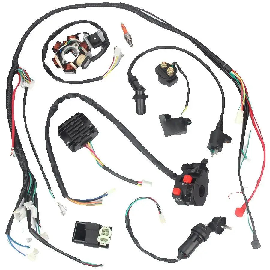 Motorcycle Wiring Harness kit Electrics Wire Loom Assembly For GY6 125cc 150cc ATV / QUAD