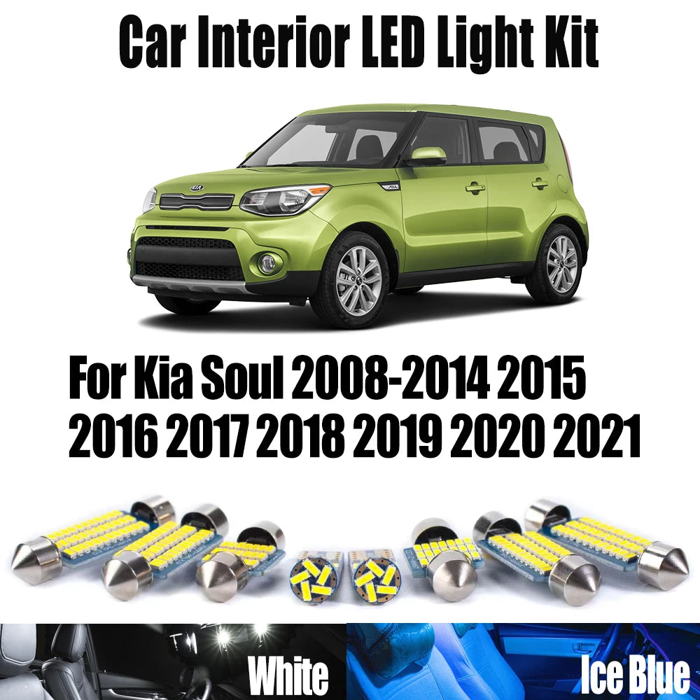 LED Interior Light Kit for Kia Soul 2008- 2014 - Canbus Dome Map Door Trunk Bulbs | AUTOKITSHOP