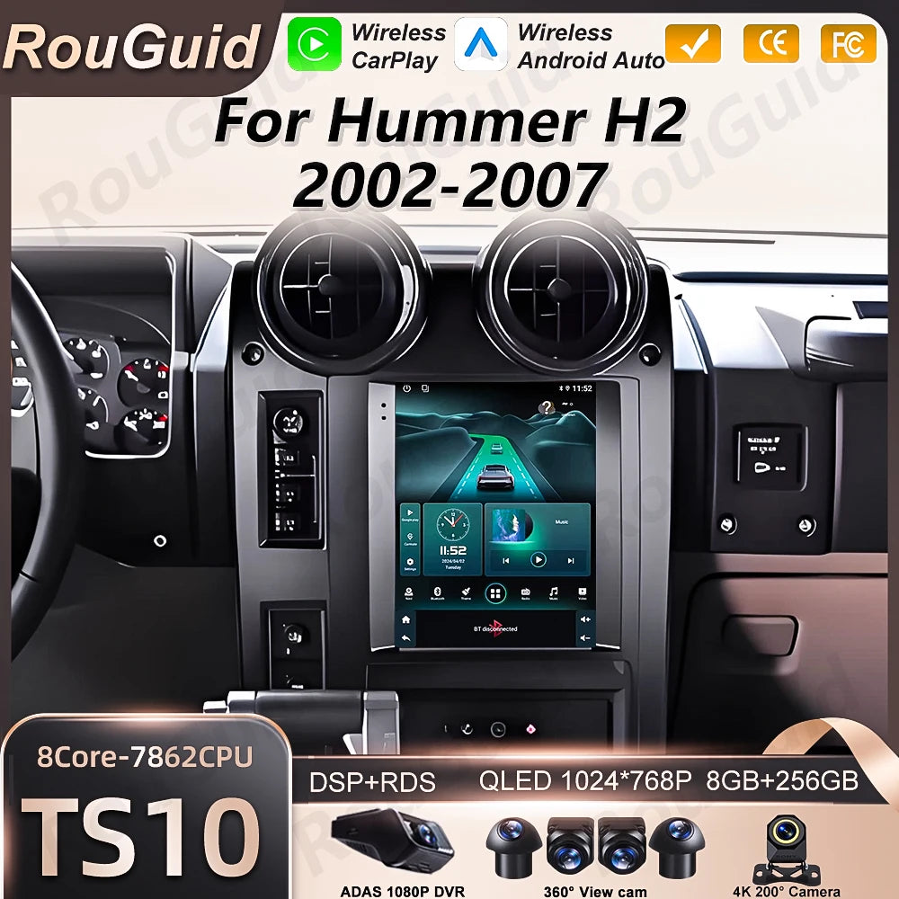 Android16 Car Radio For Hummer H2 2002 2003 2004 2005 2006 2007 Multimedia Video Player Ca | AUTOKITSHOP