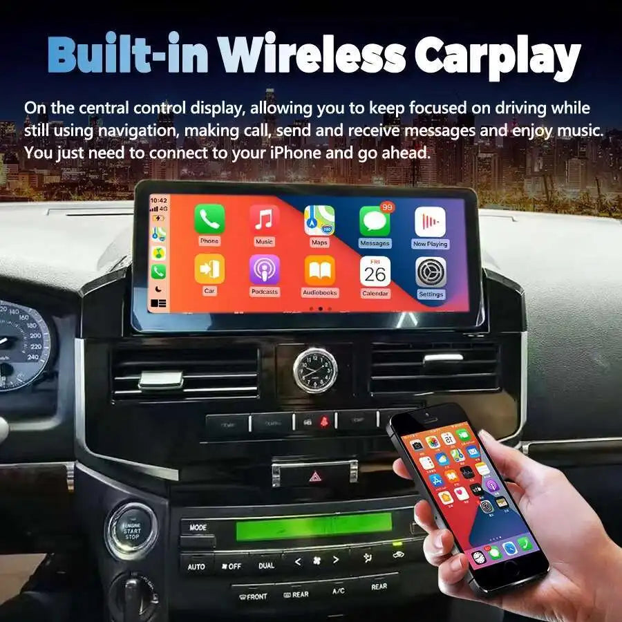 12.3" Touch Screen Android Car Radio For Toyota Land Cruiser 200 LC200 2008-2015 Stereo Vi
