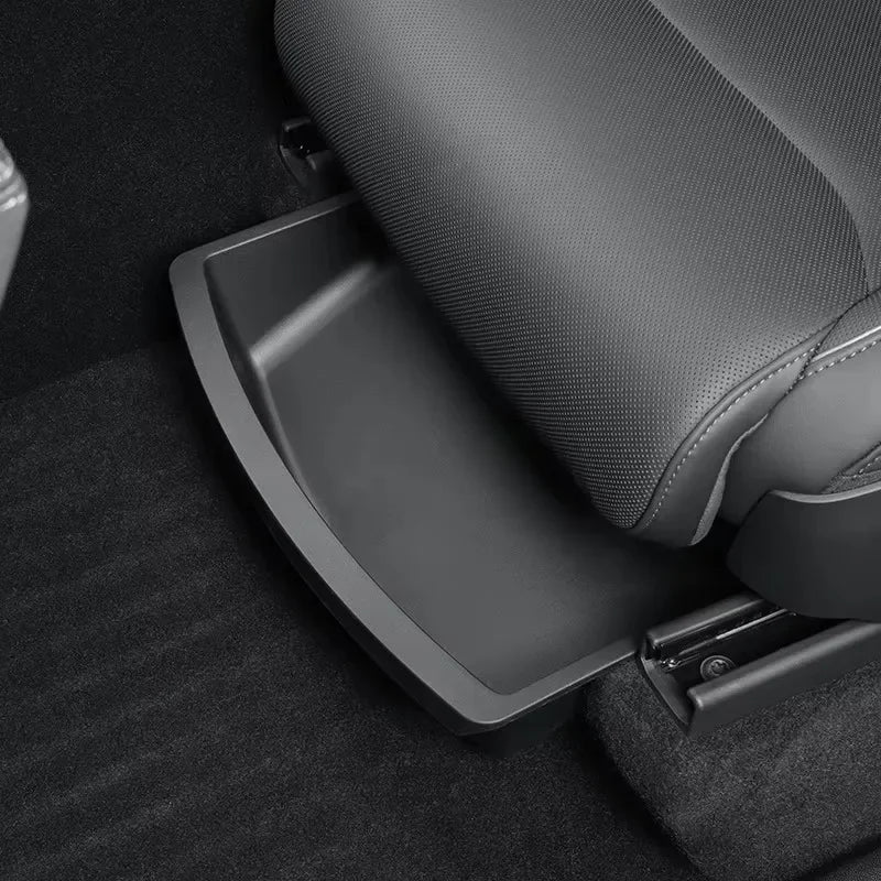 TPE Under Seat Storage Box Drawer For Tesla 2026 Model YL 6-Seat Front Rear Seat Lower Organizer - Automotive LED Light