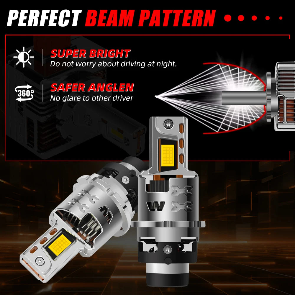 Led Headlight Canbus Bulbs 50000LM CSP Super Bright HID Lamp For Infiniti FX35 2004-2011 2