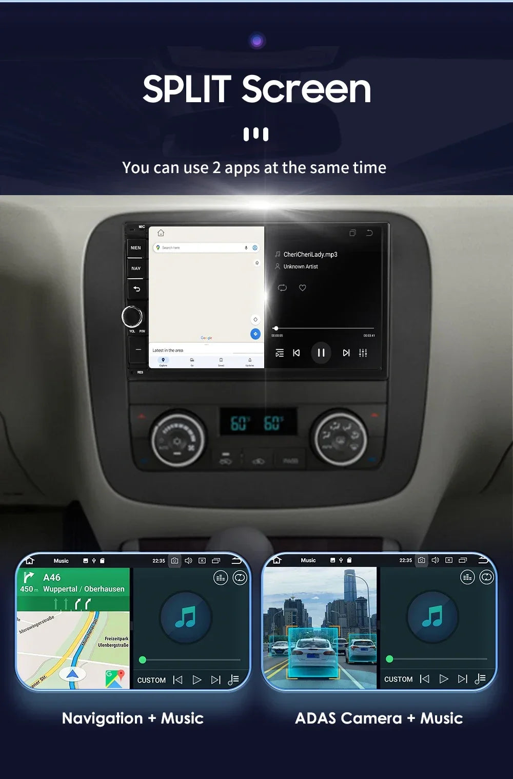 2 Din Carplay Android Auto Universal Car Radio Multimedia Player For Nissan Hyundai Kia To