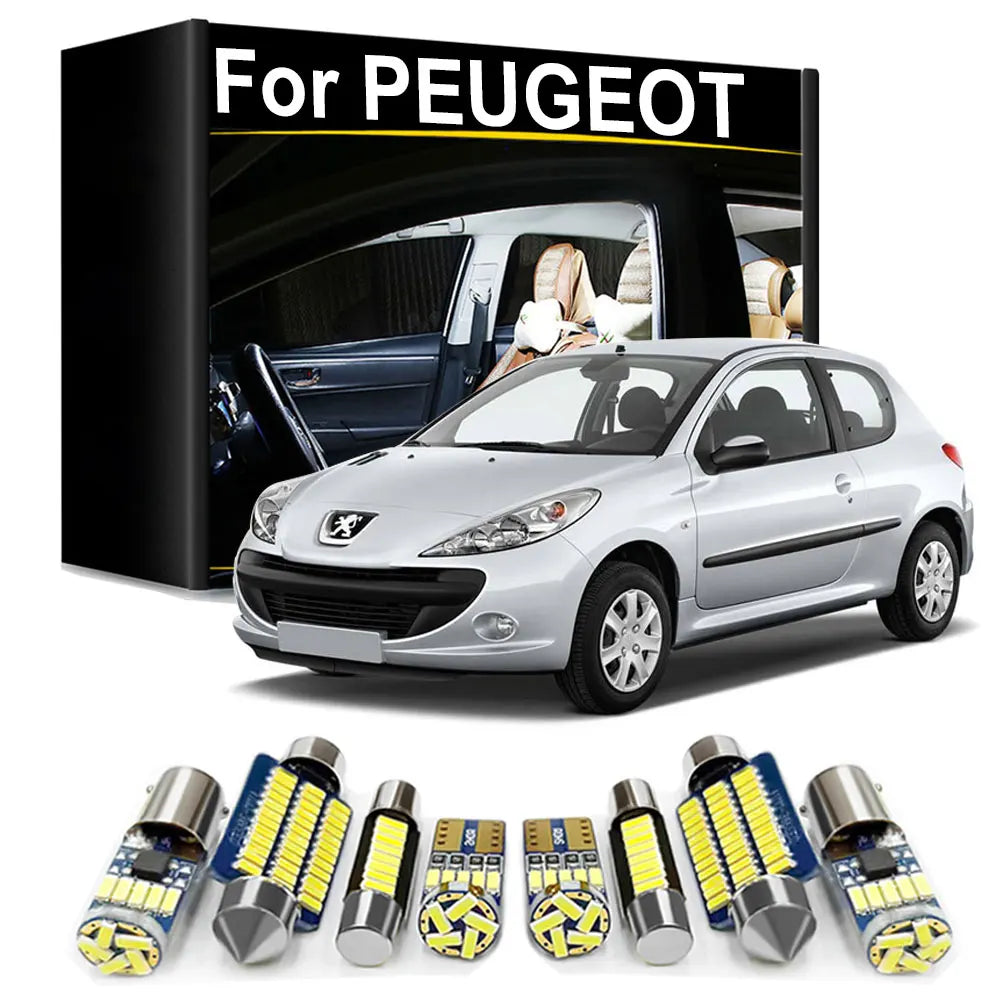 LED Interior Light Kit for Peugeot 207 307 407 106 107 108 206 308 508 206 - Canbus Error-Free Bulbs | AUTOKITSHOP