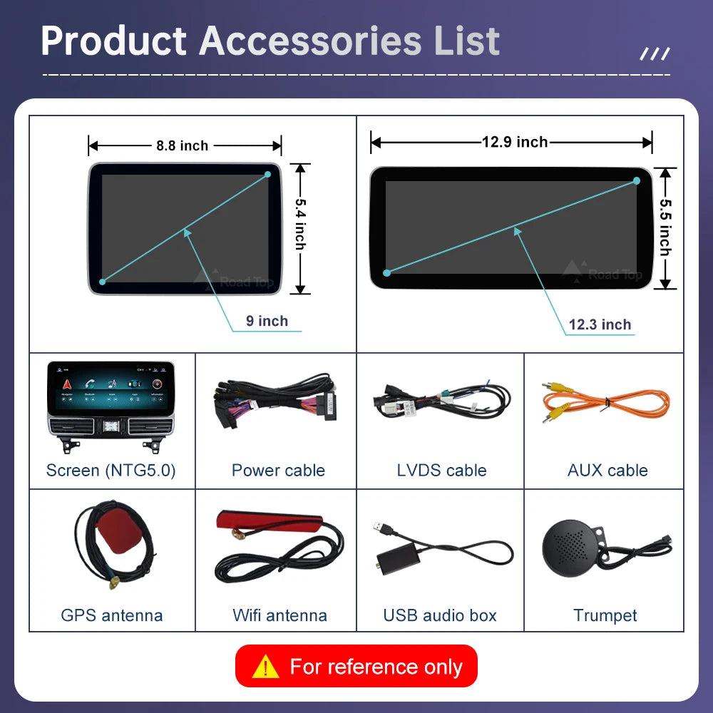 Road Top Android 13 Touch Screen Car Radio for Mercedes Benz GLE GLS 2016-2019 GPS Wifi LT