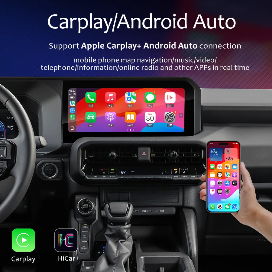For Toyota Prado LC250 Android Car Radio Keep The Original Car Microphone GPS Navigation S