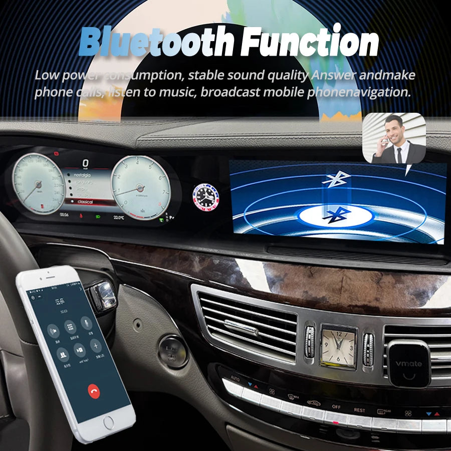 3-in-1 Integrated LCD Dual Screen For Benz S Class W221 S250 2006 - 2013 Carplay Android A | AUTOKITSHOP