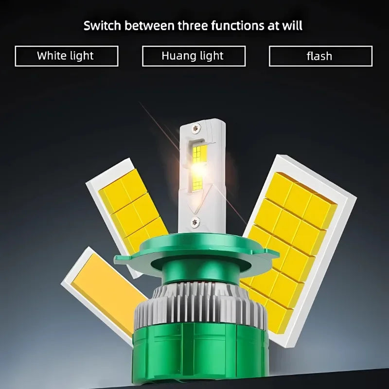 3 Color K14F 150W High Power LED Car Headlight Kit Compatible with H1 H4 H7 H11 HB3 Fog Li