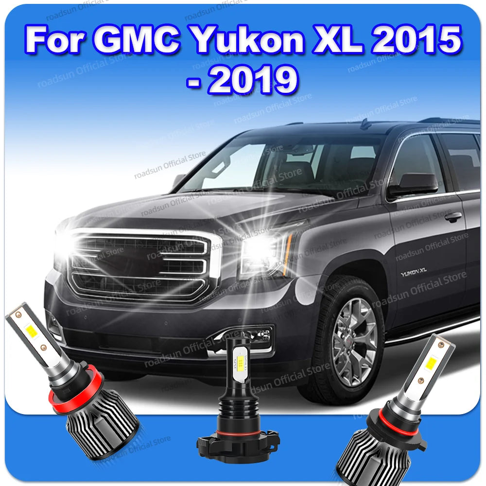 2/6Pcs LED Headlight Bulb Canbus 30000LM CSP Car Fog Light Plug and Play For GMC Yukon XL