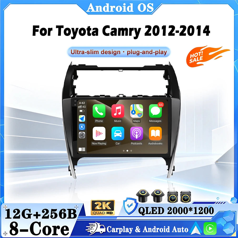 9" Android 16 For Toyota Camry 2012-2014 Multimedia Android Car Radio lounge Player Screen