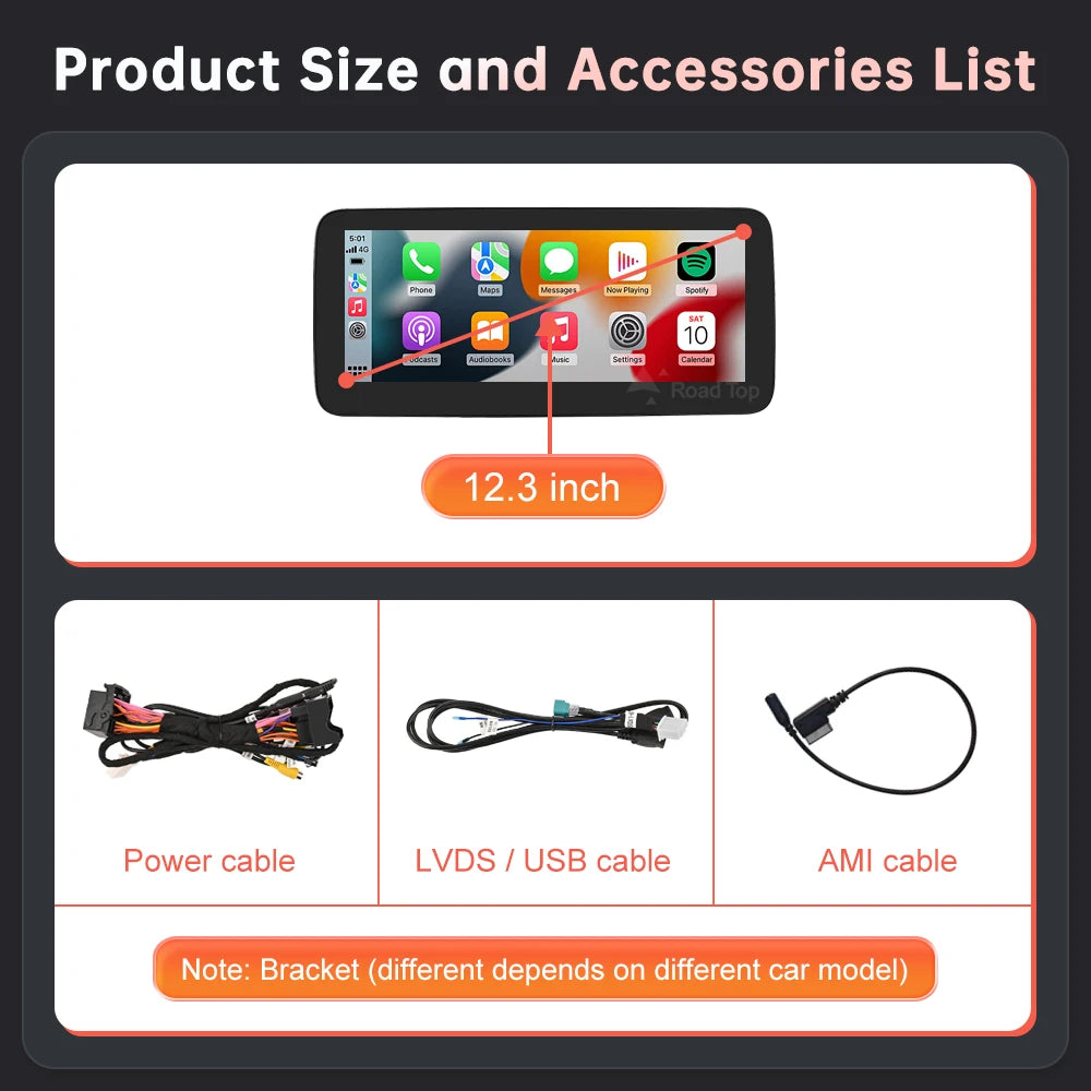 1920*720 Wireless CarPlay Android Auto Multimedia Display Screen for Mercedes-Benz ML GL W | AUTOKITSHOP