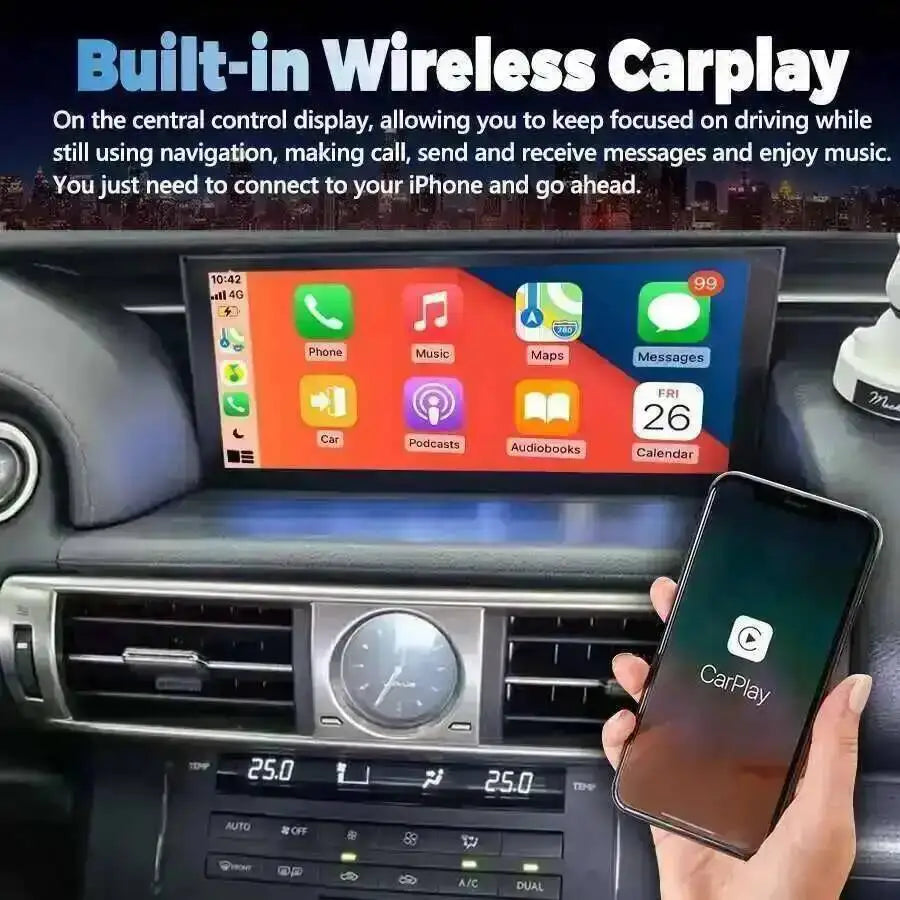 10.25'' DSP Android 14 Navi Plug To Play Screen For Lexus IS RC 200 250 200t 300h 2013-202
