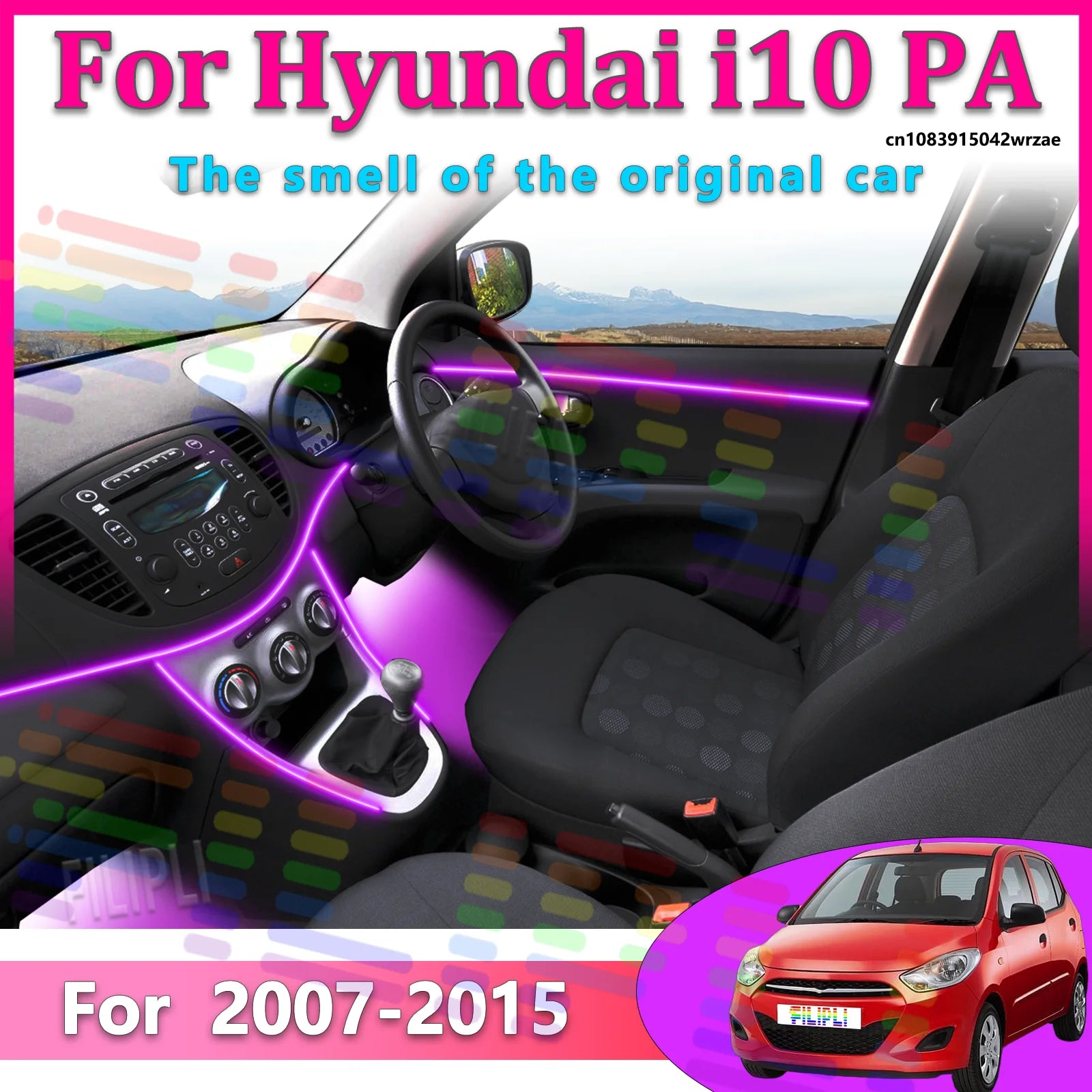 64 RGB - Neon Strip - for Hyundai 2007-2015 - App Control - Car Interior Lighting | AUTOKITSHOP