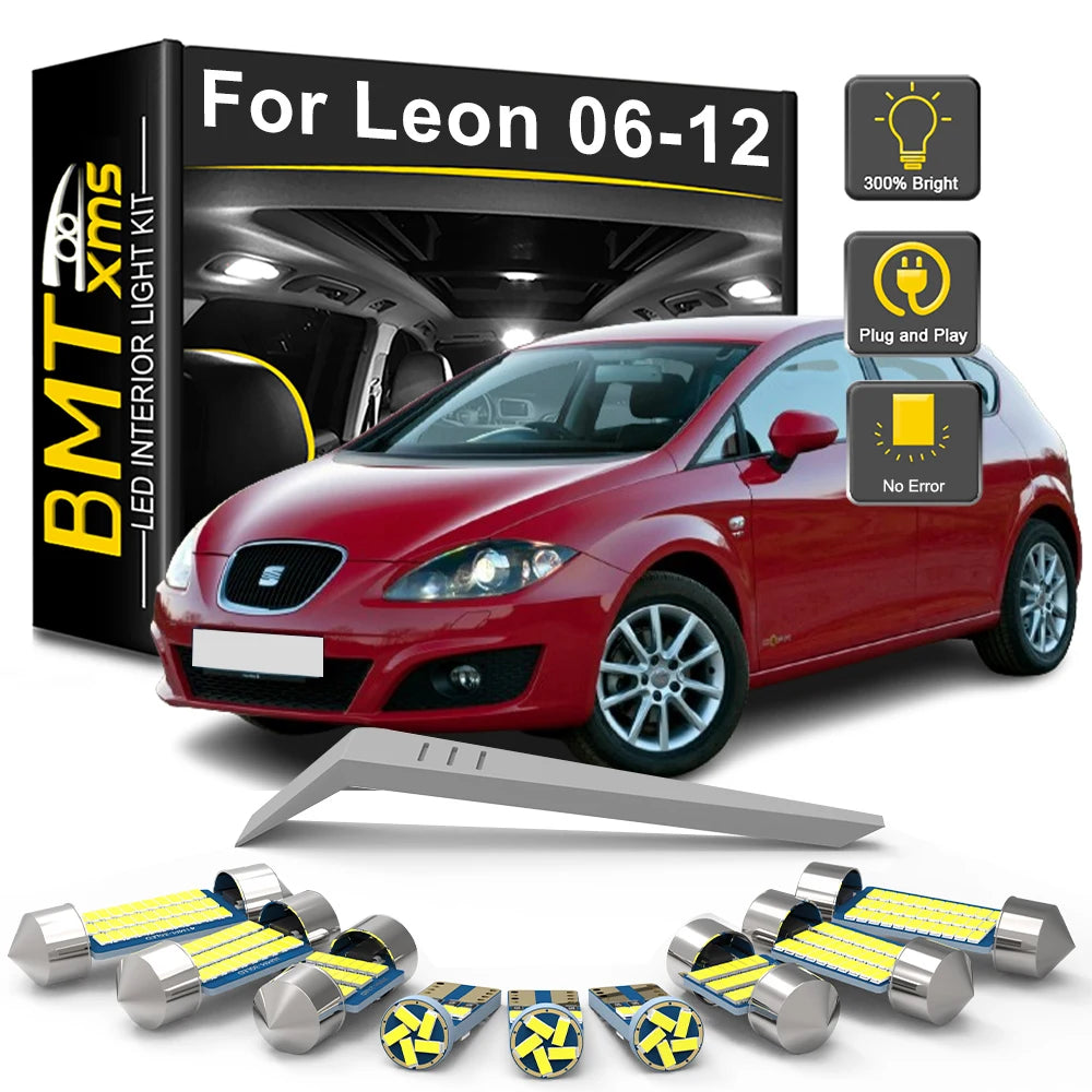 13-Piece LED Interior Light Kit for Seat Leon 2 MK2 1P - Canbus Error-Free Bulbs | AUTOKITSHOP